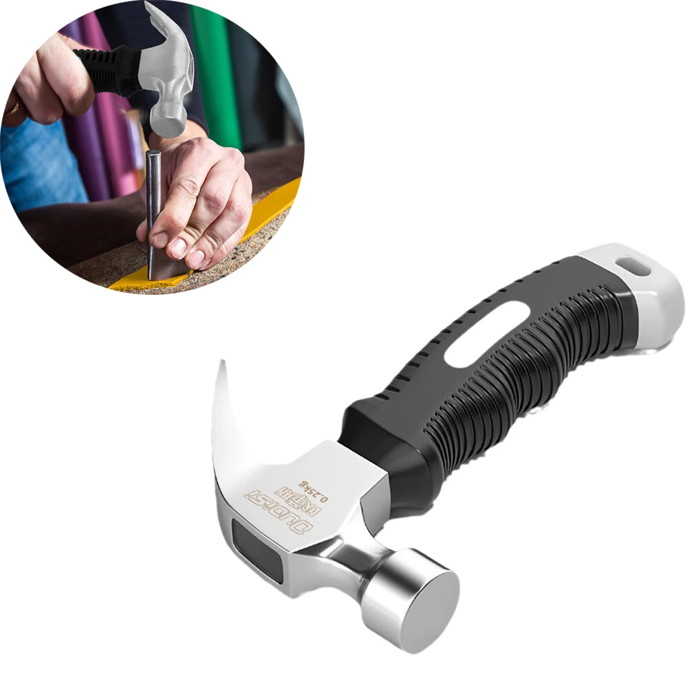 Mini Octagonal Hammer Sheep Horn Hammer Multi Functional Magnetic Heavy Duty High Carbon Steel Woodworking Nail Hammer