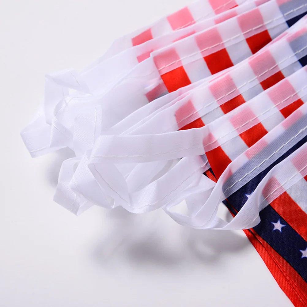 

Patriotic USA Flag Pennant Banner, 5M Strong String American Flag Decoration for 4th of July Parties and Family Gatherings