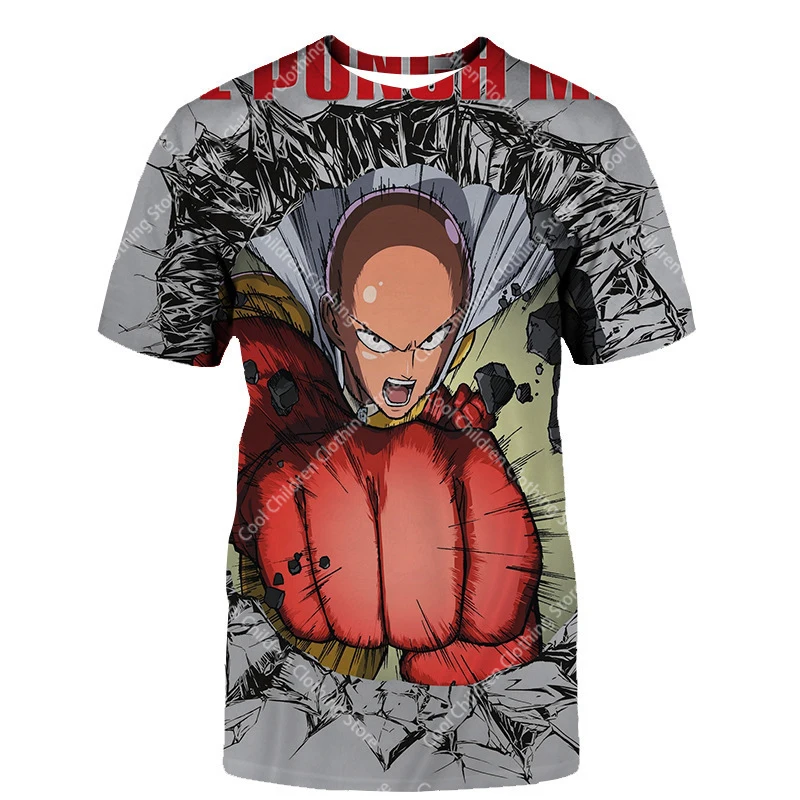 One Punch Man New 3D Print Trendy T Shirts Boys Girls Short Sleeves T-shirt Parent child clothing Summer Fashion Leisure Top