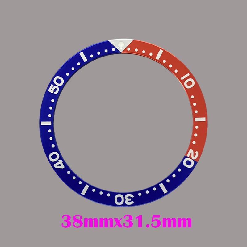 38mm Custom SKX007 Bezel Insert Aluminium Ring flat bezel SRPD Man Watch Cases Replace Parts 38mm*31.5mm with Sticker for SKX