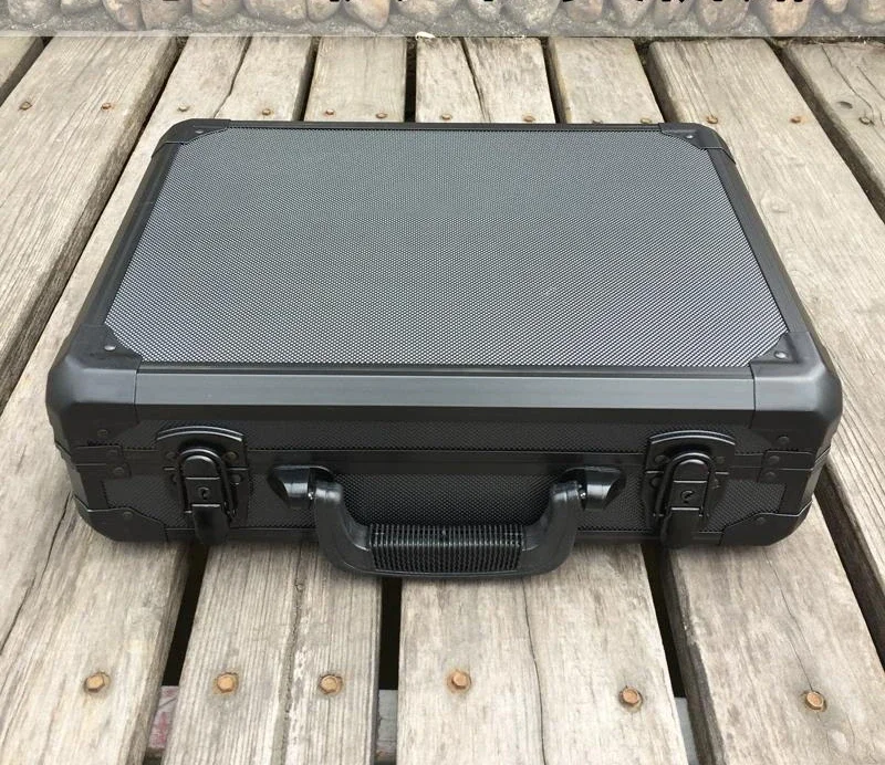 Aluminum Frame Waterproof Suitcase Bag Portable Tool Case Instruments Equipment Laptop Storage Box Travel Toolbox A Plaid Sponge