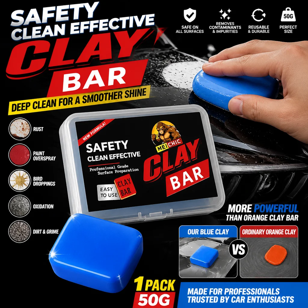 Magic Auto Clay Bar - Pro Eliminates Tar, Bird Droppings, Resin & Overspray | Mild Paint Protection (No Scratches), Universal fo