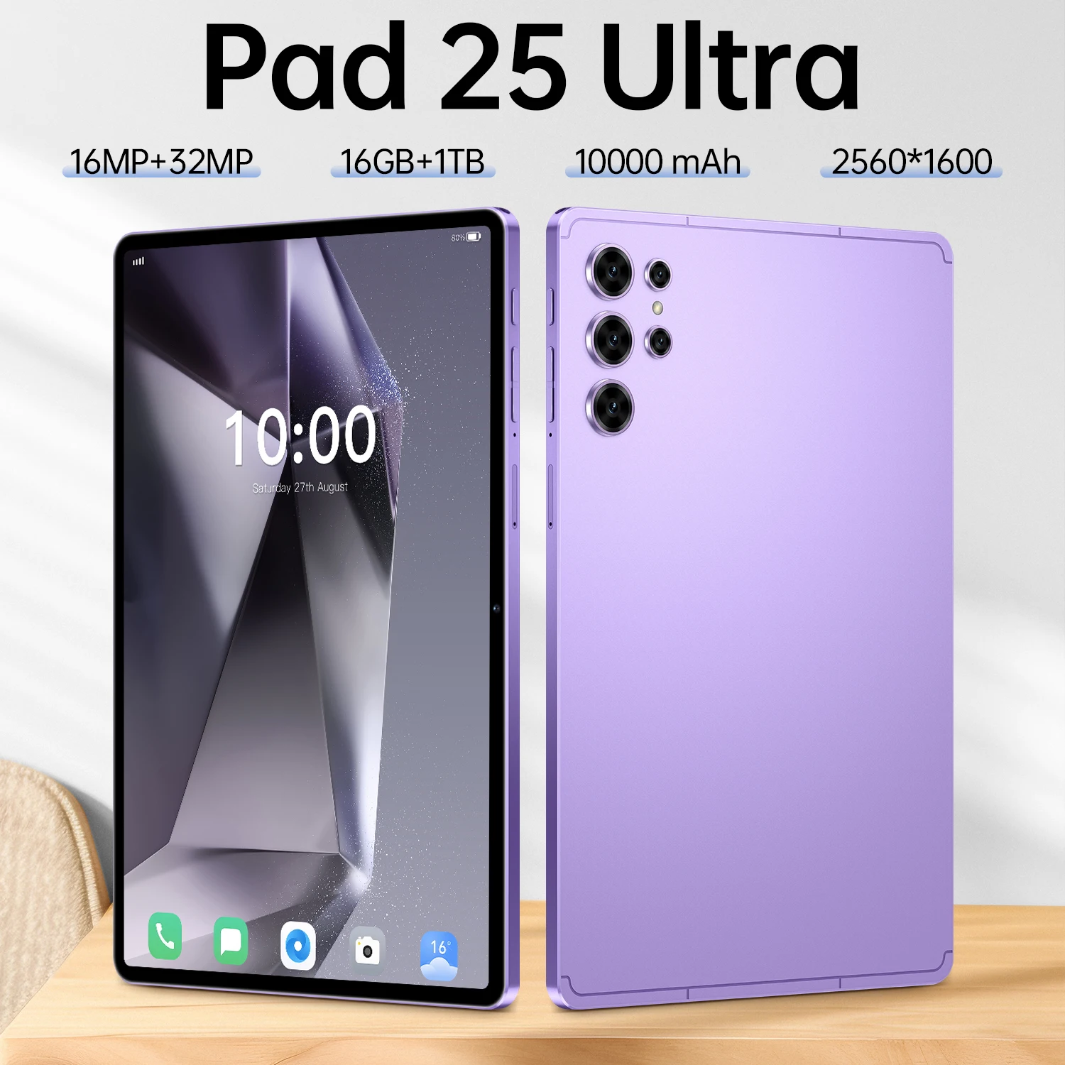 

Original Pad 25 Ultra 2026 New Hot Tablet Snapdragon 8 Gen3 10.1inch Android 15 16GB+1TB 10000mAh 5G Dual Card WiFi GPS Tab