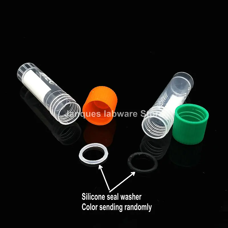 Tubo de congelación de plástico con tapa de Color, botellas de muestra con tubo preservativo criovial, 1.8ml, vial dispensador de tinta a escala,