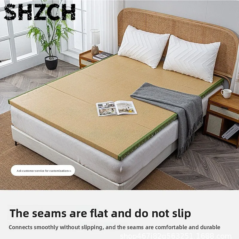 Japanese Foldable Tatami Mat Portable Sleeping Pad Window Sill Living Room Cushion Kids Play Breathable Straw Mattress