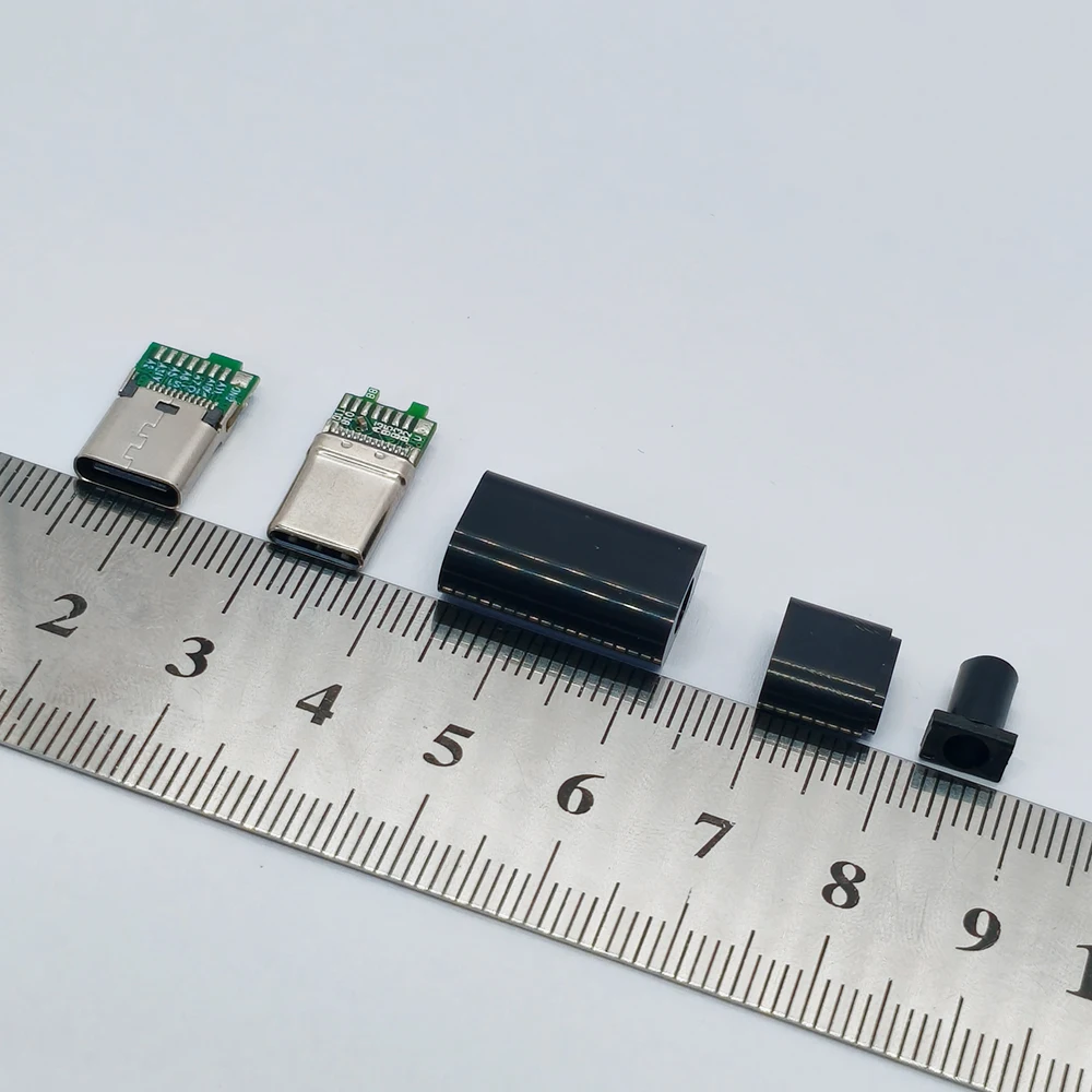 5 Stück USB3.1 Typ-C Stecker, neue Form, grüne Leiterplatte, Ladeanschluss, 24-Pin Typ-C Buchse, 0,8 mm Klemmbrett, 9,3 mm – Detail 4
