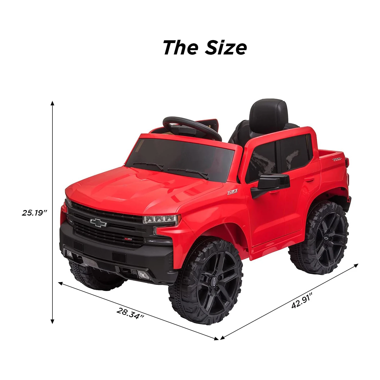 12V Electric Ride-On Truck w/Parent Remote Control, Bluetooth Speaker, LED Lights, Truck Bed Storage Battery Powered Car