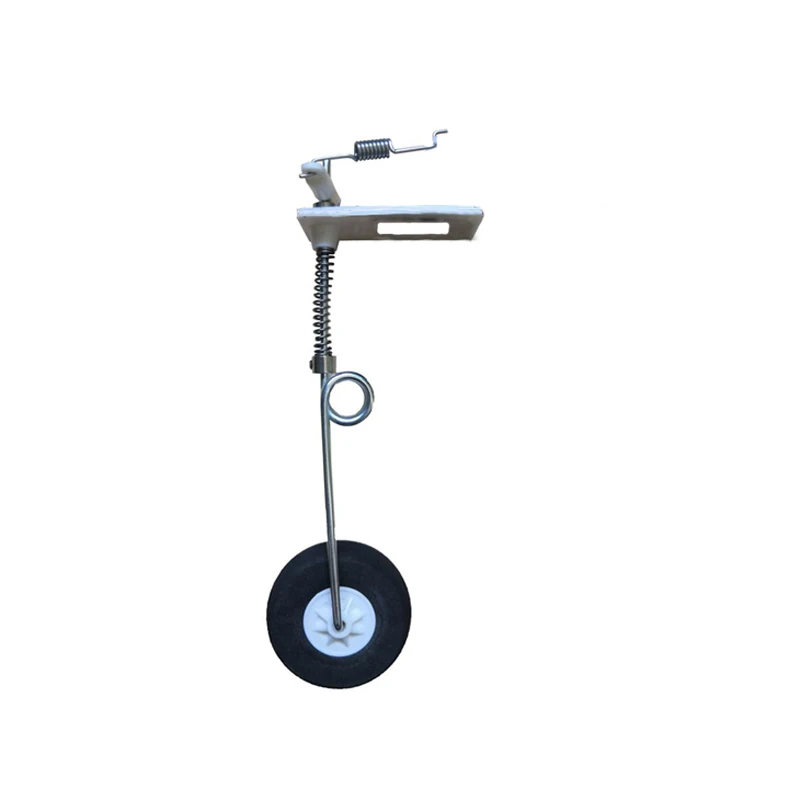 1 conjunto de roda dianteira 140mm, kit de trem de pouso com fio de aço, mola de absorção de choque, peça diy para modelo de avião de asa fixa rc