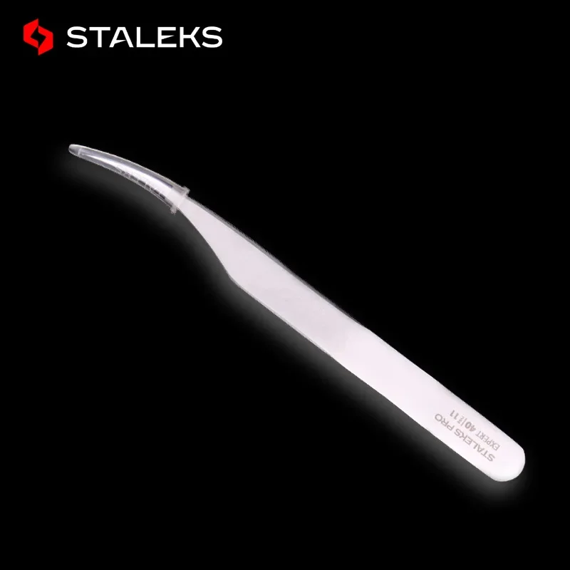 STALEKS PRO 40-11 High Precision Tweezers Anti Static Eyelashes Grafting Flowering Essential Stainless Steel Tweezers