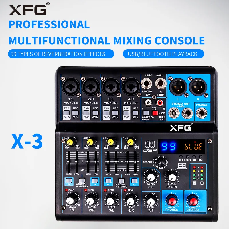 

Professional 6-8-10-12 channel digital mixer reverb recording mobile phone computer live sound card DJ soundboard mixer