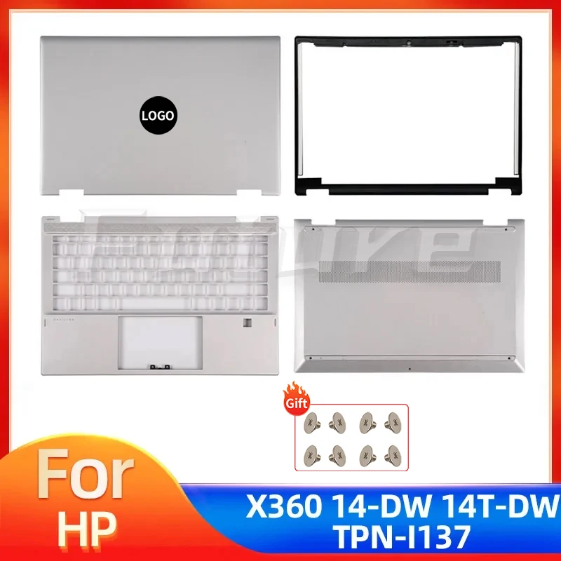 

New LCD Back Cover Palmrest Bottom Case Cover For HP PAVILION X360 14-DW 14M-DW TPN-I137 Series Laptop Silver