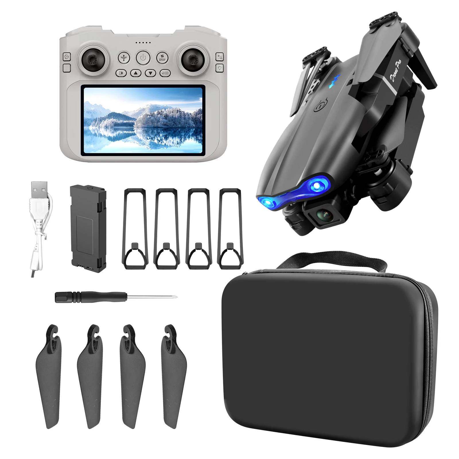 360° Flip Dual Camera E99 Mini Drone Profesional Obstacle Avoidance Headless Mode WiFi FPV RC Quadcopter Toys for Kids 4K New