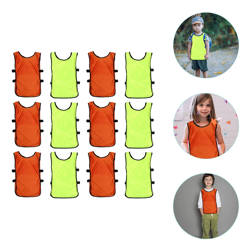 

12pcs Football Training Vests Team Practice Sports Vests Outdoor Sleeveless Breathable Polyester Quick Dry Portable Soccer