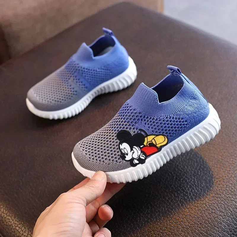 

Boys Girls Flying Knitting Shoes Disney Spring and Autumn Casual Shoes Mickey mouse Sneakers Student Sports Shoes