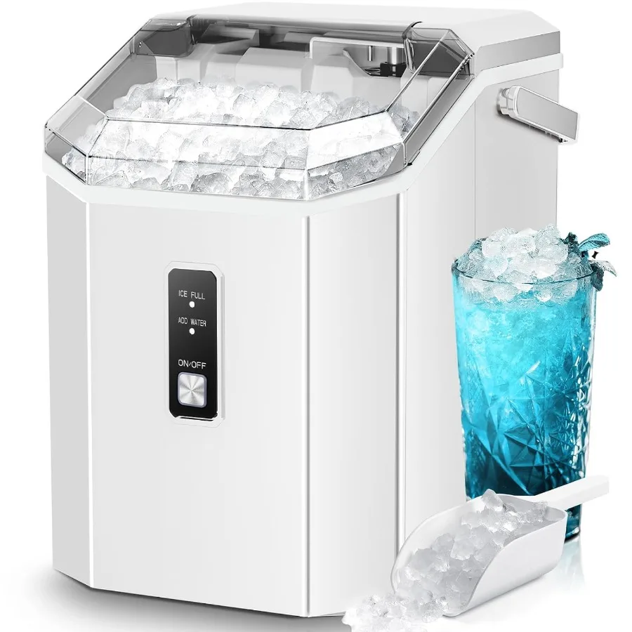 ماكينة صنع الثلج على سطح الطاولة مع وظيفة التنظيف الذاتي والمقبض للاستخدام المنزلي والمكتبي، إنتاج 35 رطلاً من الثلج المطحون في 24 رطلاً #1