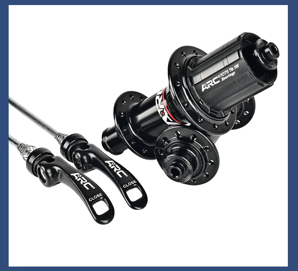 ARC Road Bike Hub Set 4 Pawls 48 Clicks High-Engagement 100/130MM NBK Sealed Bearings 20/24 Holes V-Brake 8-11 Speed Ultralight