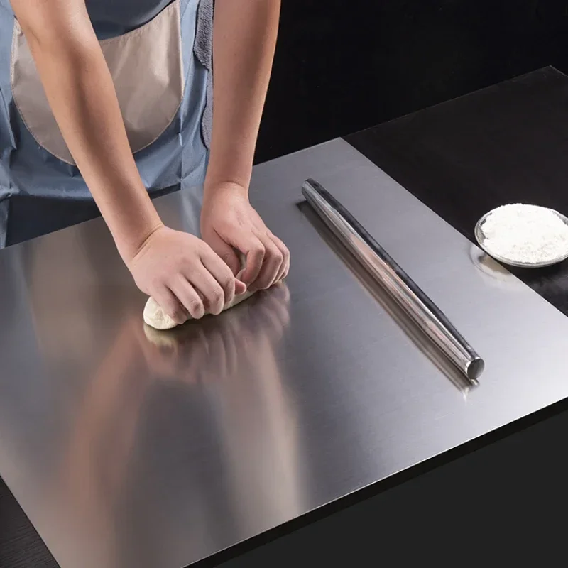 

Kitchen authentic national standard 304 stainless steel rolling panel mildew cutting board household large kneading mat