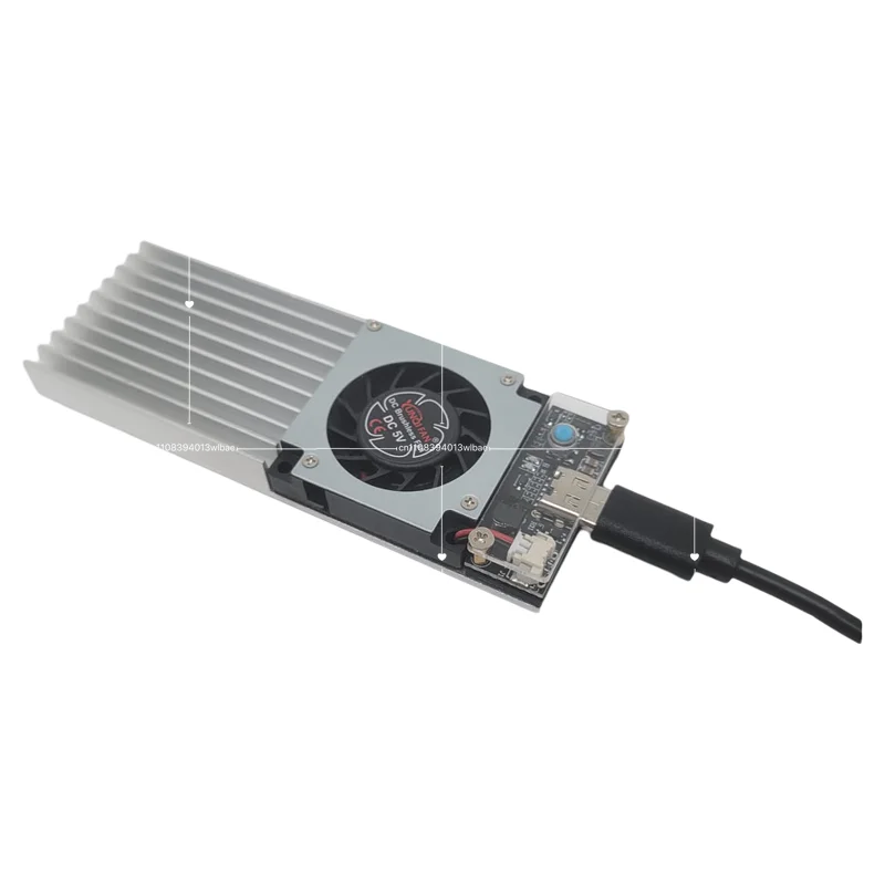 Notebook Keyboard Temperature Control Radiator Aluminum Alloy Cooling Fan Solid State Hard Drive Box Heat Sink with Fan Mute