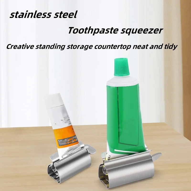 Creative Toothpaste Tube Squeezer Simple Toothpaste Roller Stainless Steel Labor Saving Toothpaste Tube Wringer Cleanser Presser