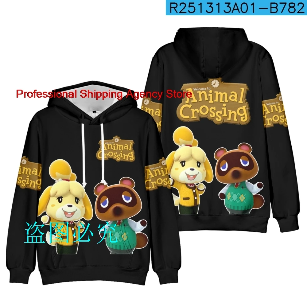 New Animal Crossing Hoodie Teenagers Kawaii Hoodies Personality Anime Cartoon Sweatshirts Casual Kids Tops Kawaii Cool Clothes