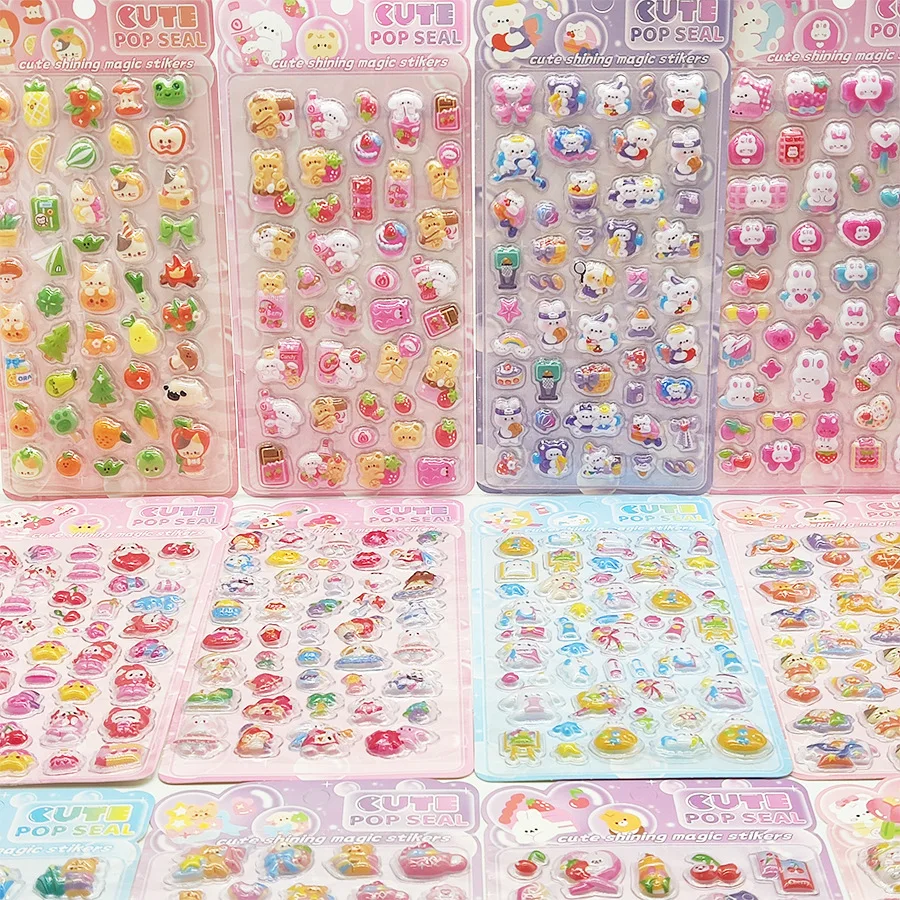 

2026 Creative 3D Relief Stickers Children's Cartoon Fun and Cute 3D Cartoon Decorative Stickers Children's Gifts