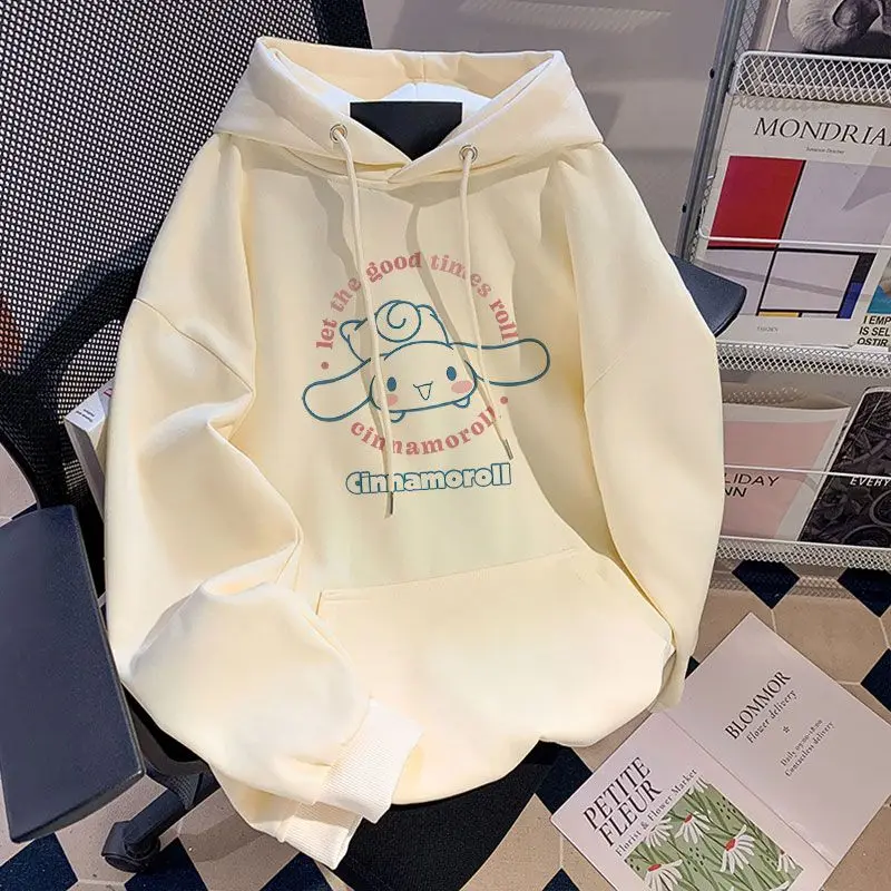 Sanrio Cinnamoroll Gentle Hooded Sweatshirt Cotton Jacket Spring and Autumn Women\'s Loose Long Sleeve Jacket Top Hoodie Gift