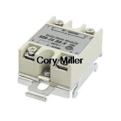 25A Gray Metal Base Solid State Relay DIN Rail Mount SSR-25DA-H Input DC 3-32V