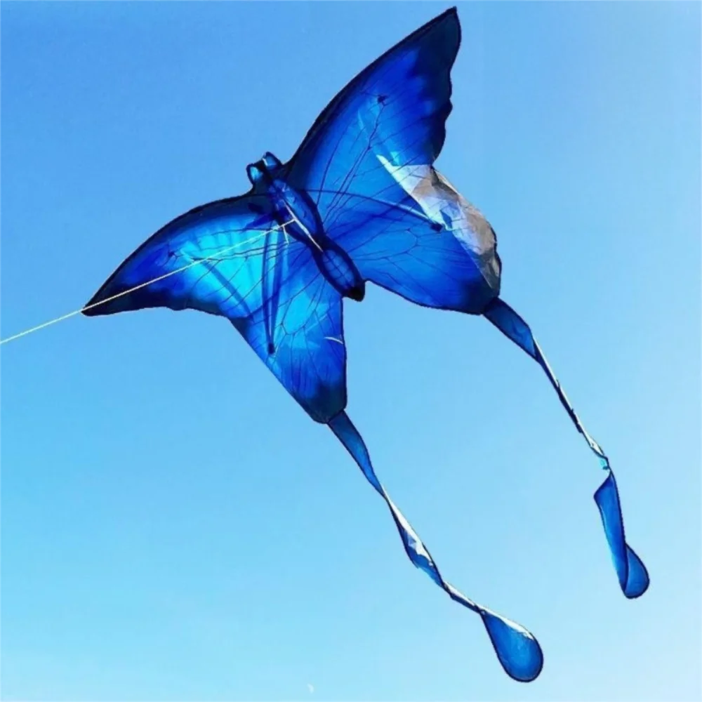 Fácil de voar simulado borboleta pipa bom voando salto de ar pipa das crianças cauda longa 100 metros pipa corda brinquedo voador