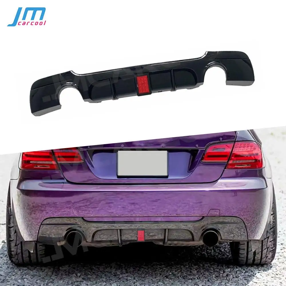 

For BMW 3 Series E90 M Sport Sedan 4 Door 2005-2012 Car Rear Bumper Diffuser With LED Light Rear Lip Spoiler Car Accessories ABS