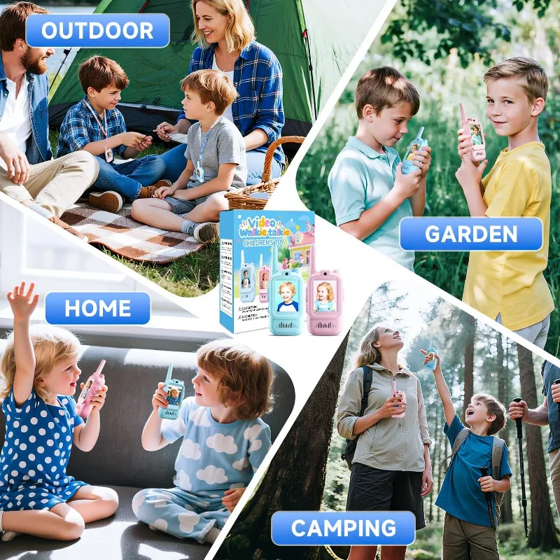 A48U Video Walkie Talkies For Kids, Handheld Rechargeable Video Intercom Kids Walkies Talkies, For Outside, Camping
