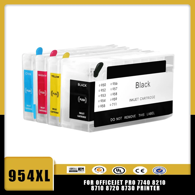 For HP 952 953 954 955 955XL Refillable Ink Cartridge For HP OfficeJet Pro 7740 8710 8715 8720 8730 8740 8210 8216 8725 Printer