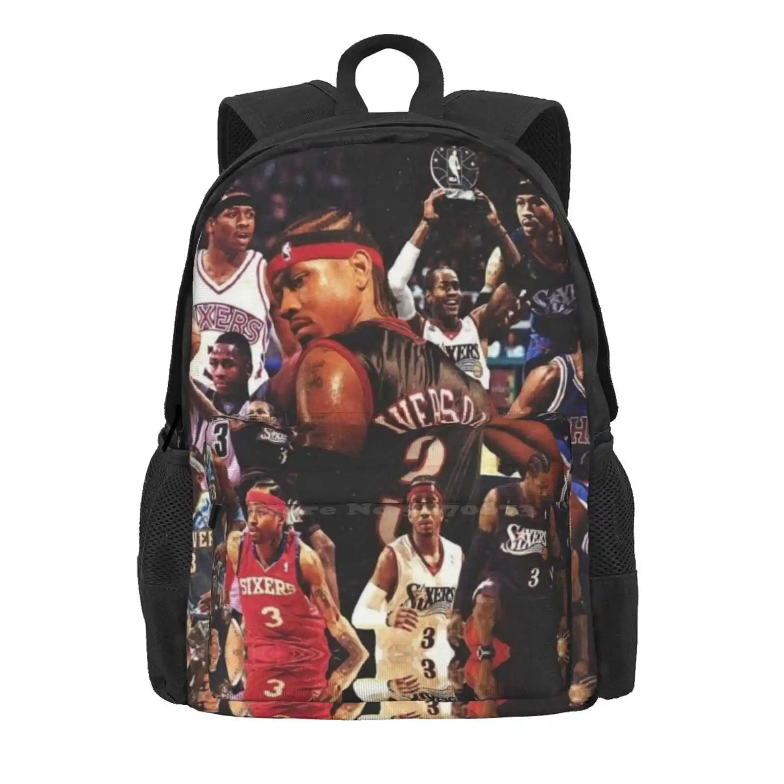 Design Allen Iverson School Bag Big Capacity Backpack Laptop 15 Inch Allen Iverson Wallpaper Allen Iverson Art Allen Iverson