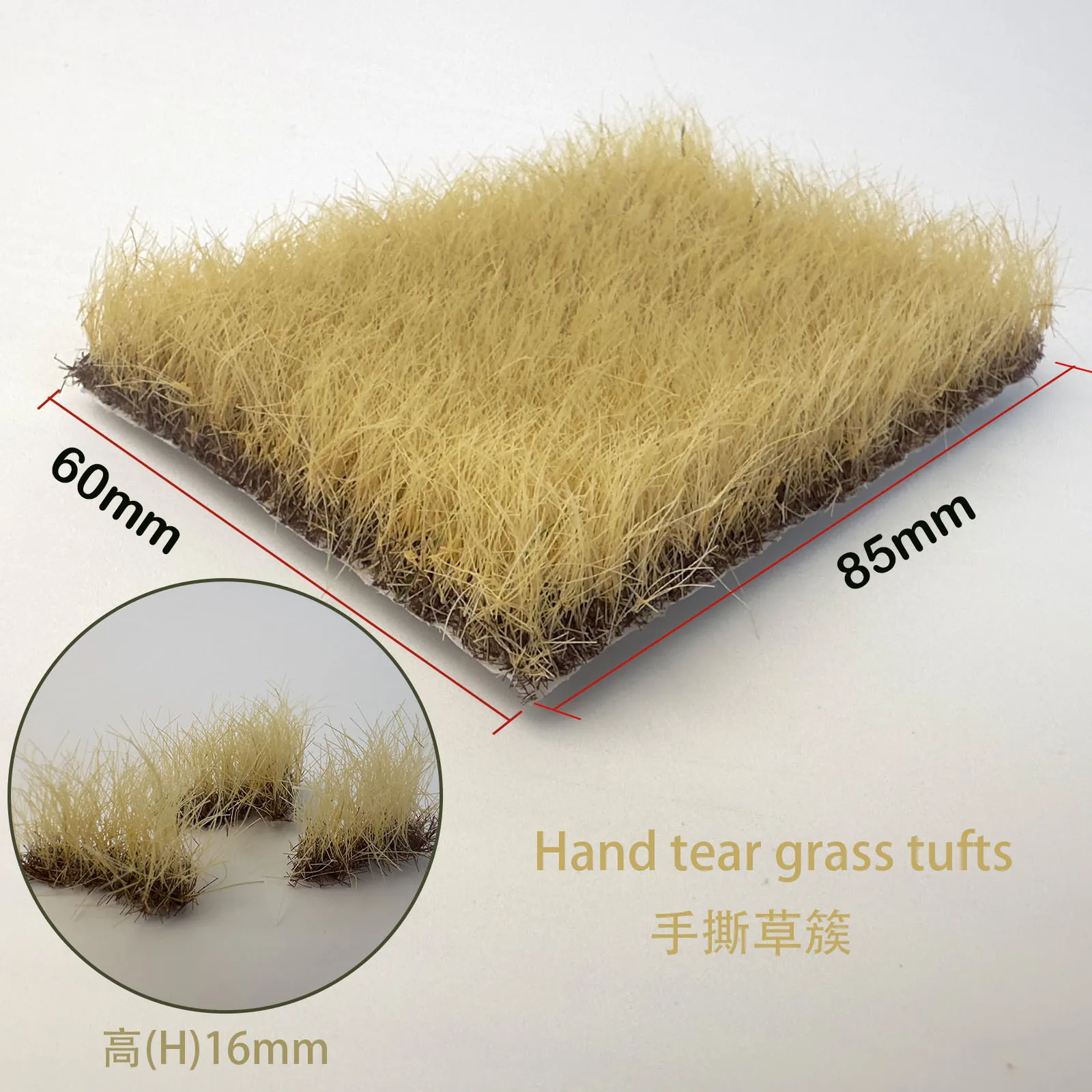 Height 16mm Static Grass Tuft Artificial Hand-tearable Flower Clusters Military Scene Diy Model Making Garden Decor for Diorama