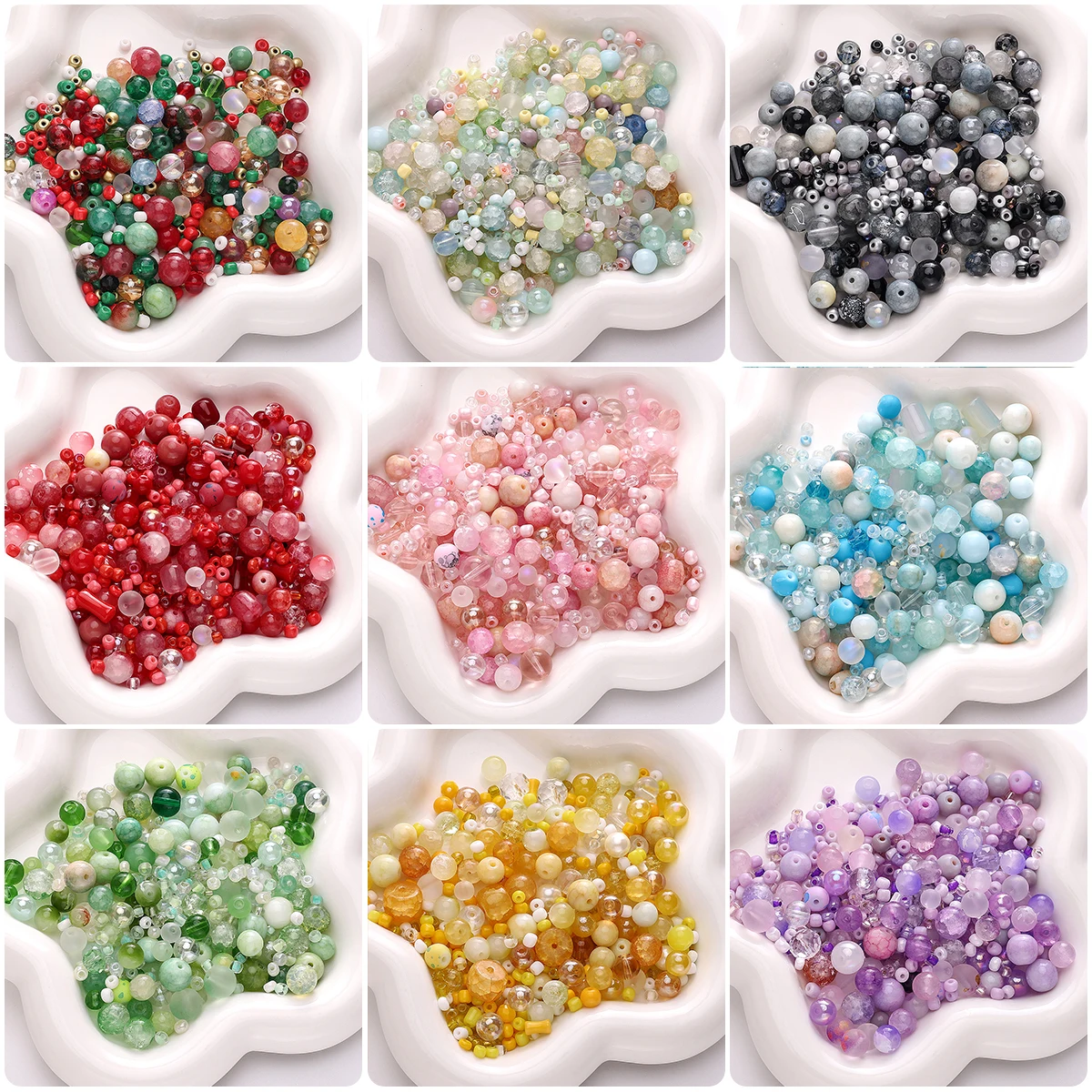 

Стеклянные бусины разных цветов 3-12 мм для ювелирных изделий своими руками (браслет/ожерелье/серьги/цепочка для телефона) Изготовление 30 г прибл. 90-120шт/упак.