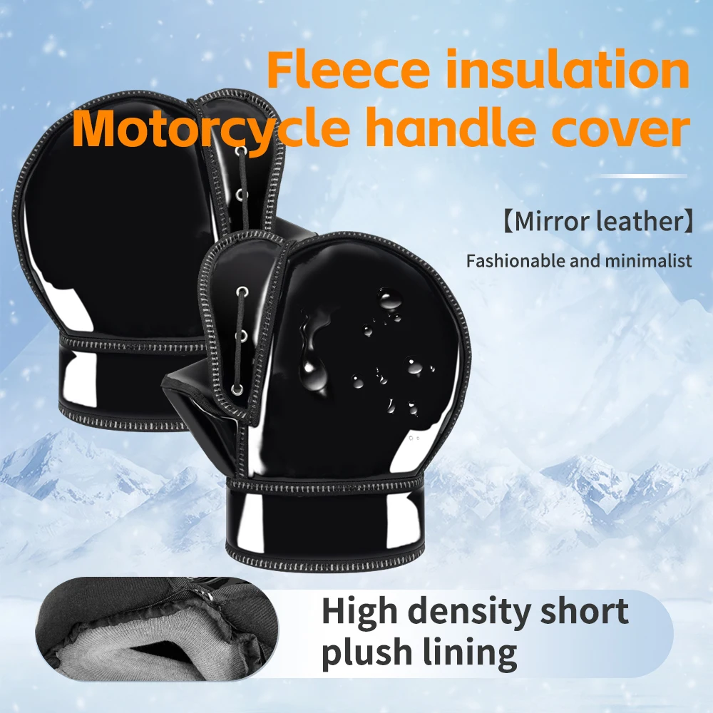 Motorcycle Handlebar Cover Winter Warm Windshield Scooter Gloves Windproof Handle Thickened Reflective Strip