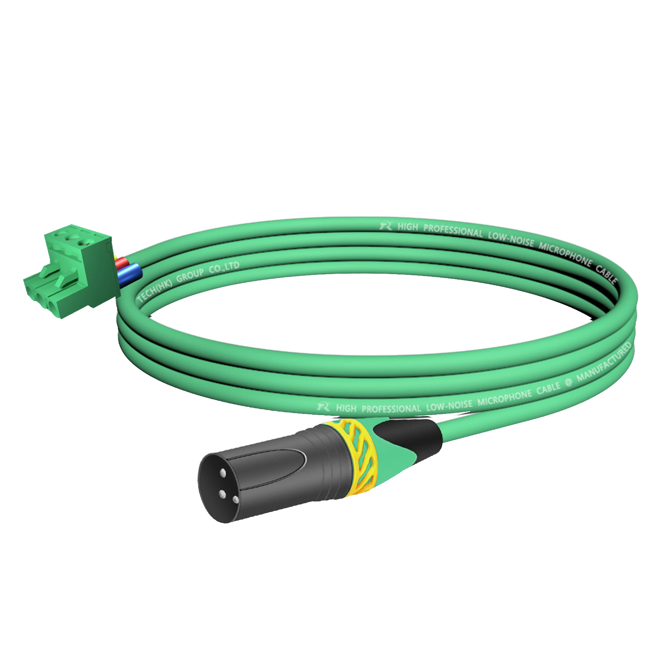 1 Stück Phoenix-zu-XLR-Audiokabel, Abgeschirmtes Kabel mit XLR-Stecker/Buchse und Gelber Rutschfester Zugentlastung – Detail 5