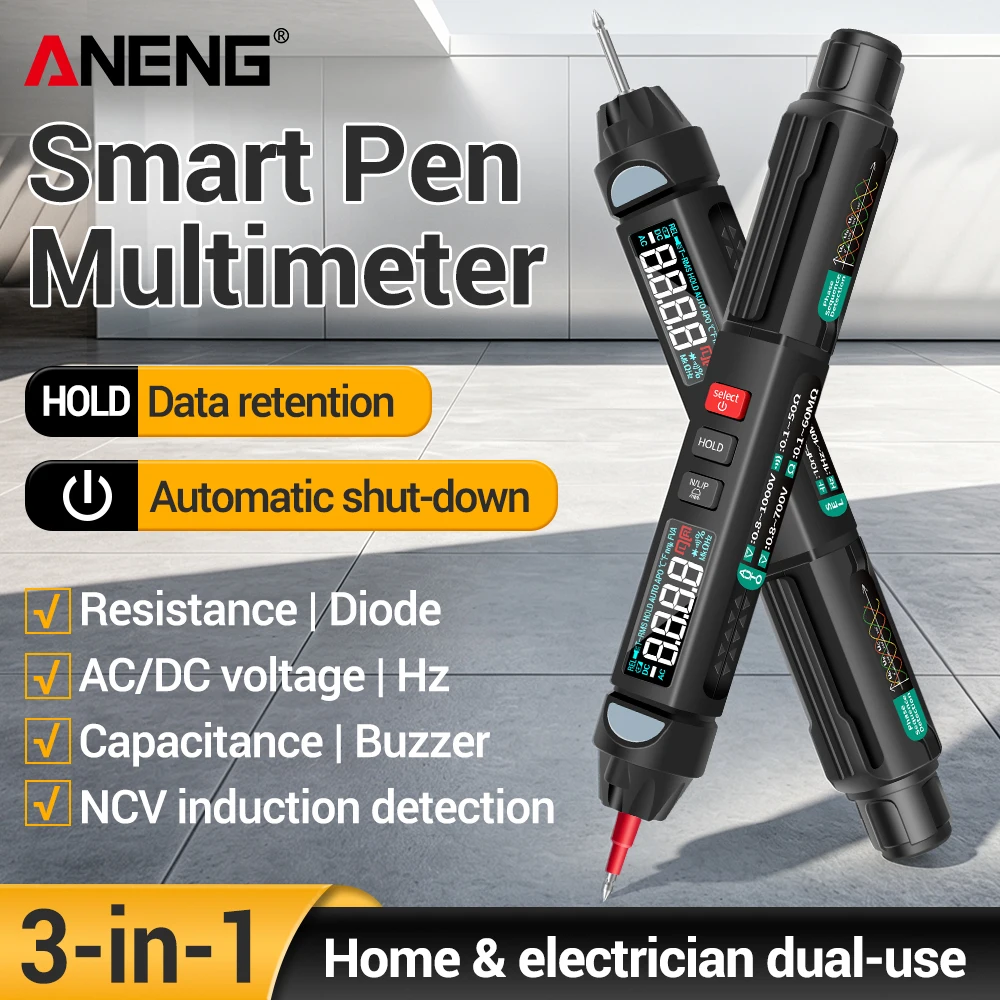 ANENG A3008 Pen Type Multimeter 6000 Count Non-Contact Professional Automatic Range Voltmeter Current Meter NCV Intelligent Tool