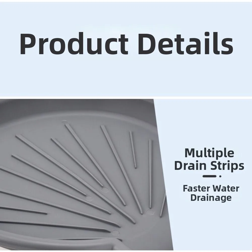 Non-Slip Sink Drain Pad Quick Dry Self Draining Dish Drying Mat Easy Clean Heat Resistant Countertop Drain Tray Kitchen