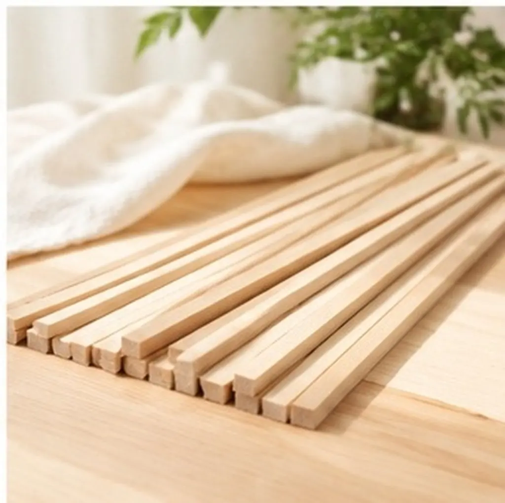 60pcs Natural Basswood Craft Dowels 30.5x0.6cm Unfinished Smooth Wood Sticks for DIY Painting & Woodworking