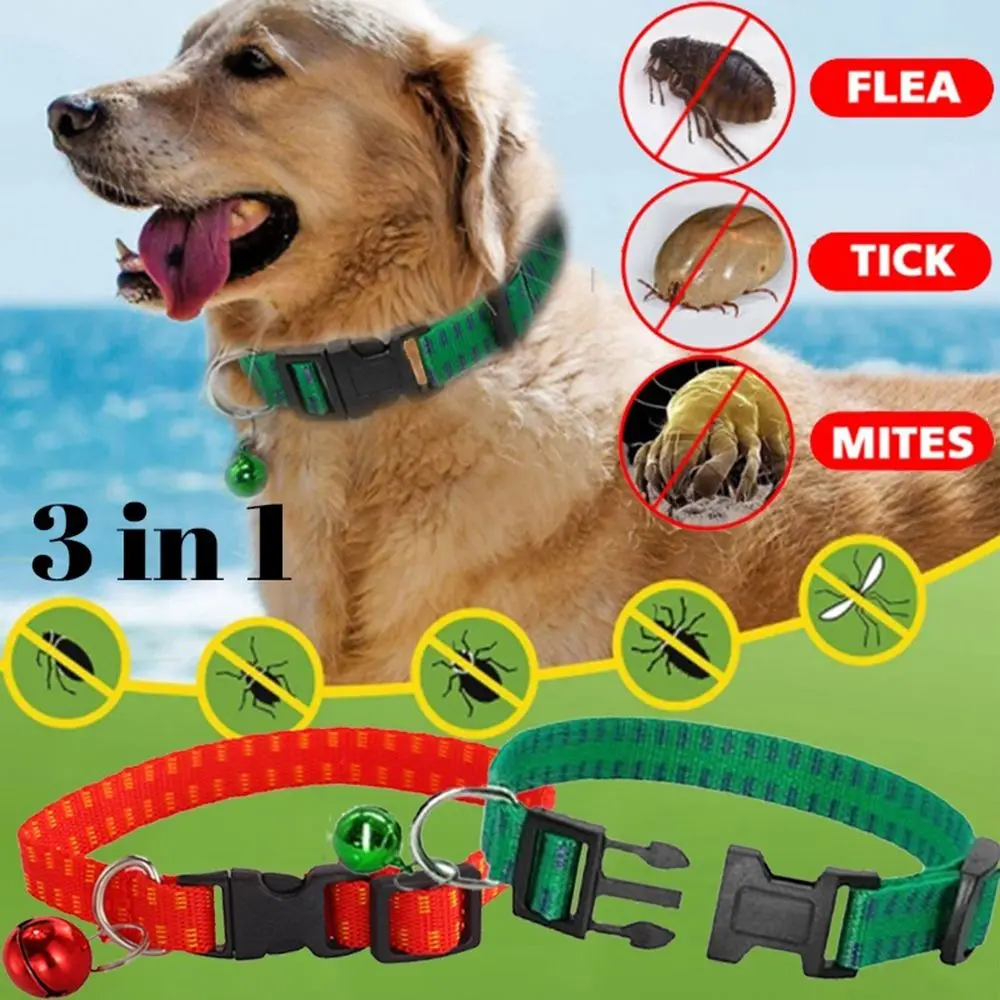 Collar de nailon para matar insectos y mosquitos, correa para el cuello para exteriores, antipulgas, ácaros, garrapatas, suministros para mascotas