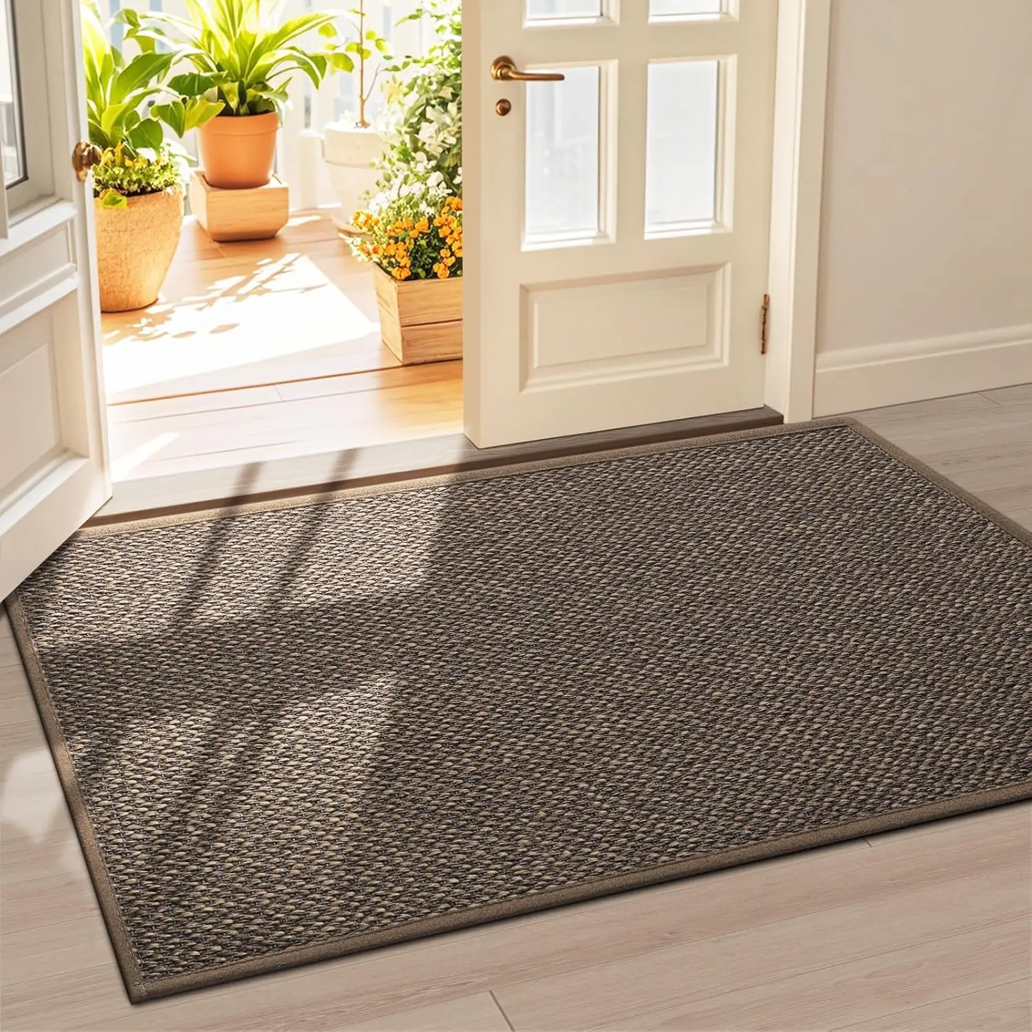 

Non-Slip Indoor Door Mat 36x59 Inches, Washable Absorbent Low-Profile Entryway Rug for Dirt Resistance, Brown