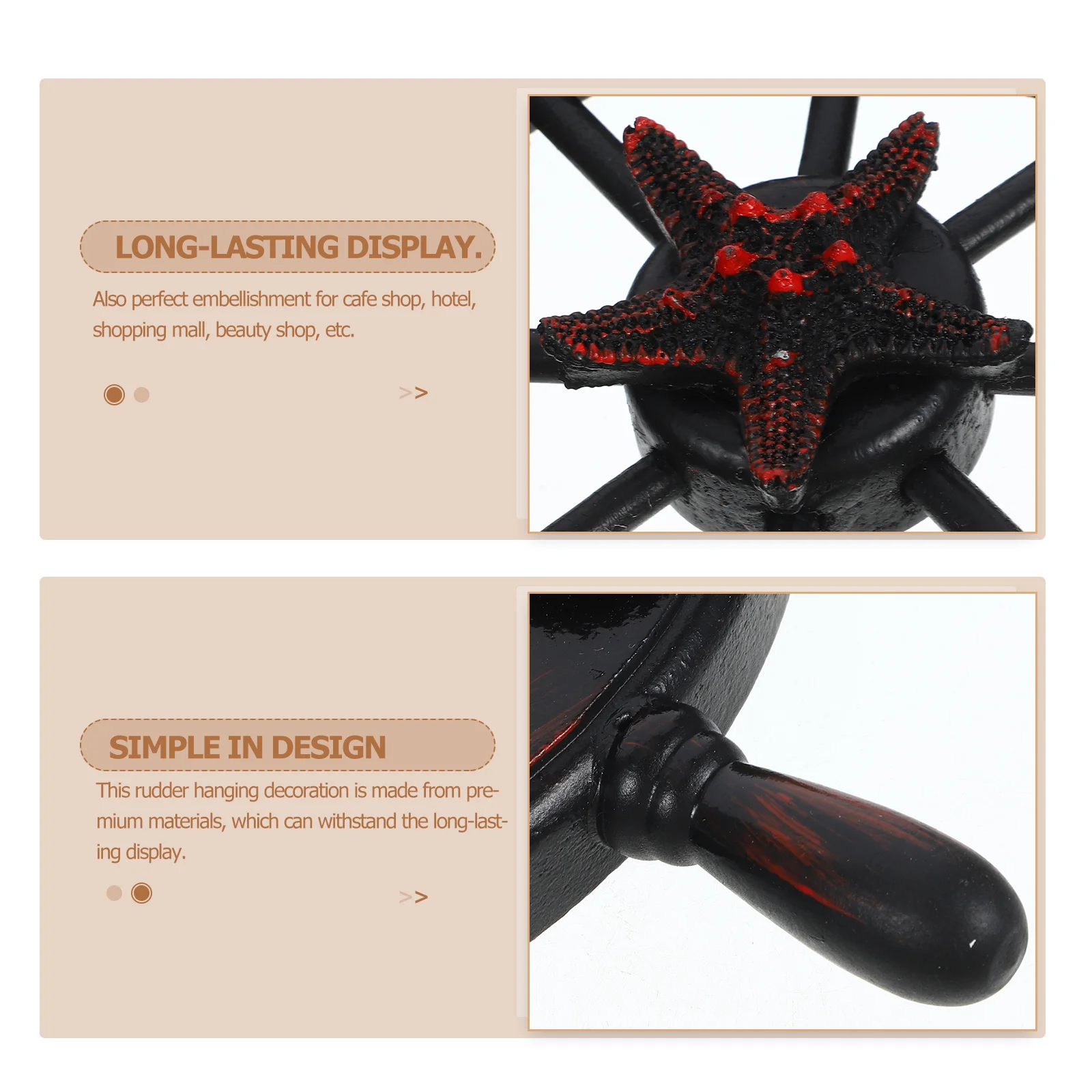 

Dark Rudder Wall Decor Wood Hanging Decoration For Indoor Home Beach Theme Office Nautical Art Ocean Bathroom Coastal Wall