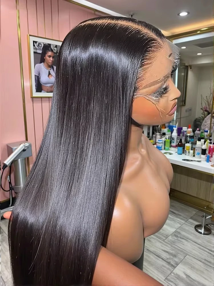 

Плотность 200 HD 30 36 дюймов Bone Straight 13x6 Парики из 100% человеческих волос Бесклеевые прямые 13x4 Прозрачный парик фронтальной части шнурка