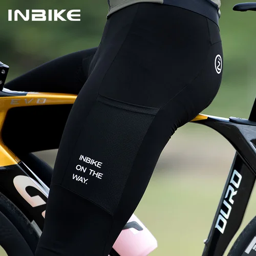 Imagen 2 del producto INBIKE-pantalones con pechera para ciclismo de invierno, ropa térmica de lana para ciclismo de montaña para hombre, medias con pechera acolchadas en 3D para clima frío, mallas