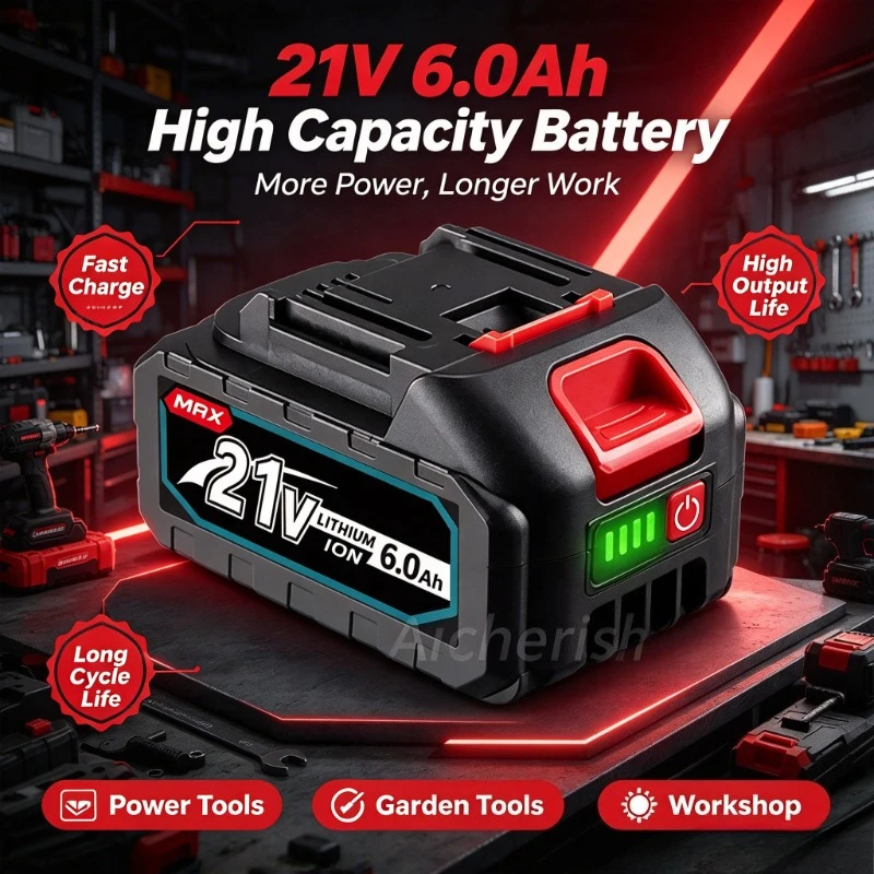 21V Rechargeable Lithium Ion Battery for 18V B Series Power Tools Angle Grinder Electric Saw Impact Wrench