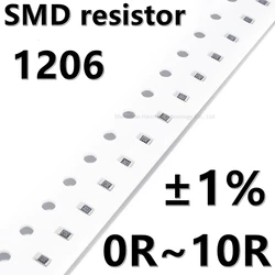 (100 pz) 1206 1% resistenza SMD 0R 1R 1.2R 1.3R 1.5R 1.6R 1.8R 2R 2 r2 2 r4 2 r7 3R 3 r3 3 r6 3 r9 4.3R 4.7R 5 r1 5 r6 6 r8 7 r5 8 r2 10r