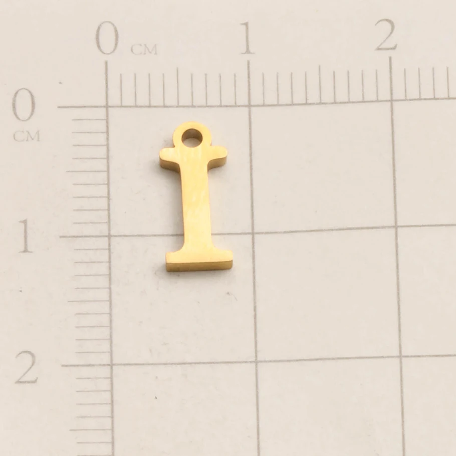 Echt vergoldeter Anhänger mit englischen Buchstaben, kleine A-Z Initialen-Charms für Schmuckherstellung, DIY-Namensanhänger aus Edelstahl, Geschenk. – Detail 11