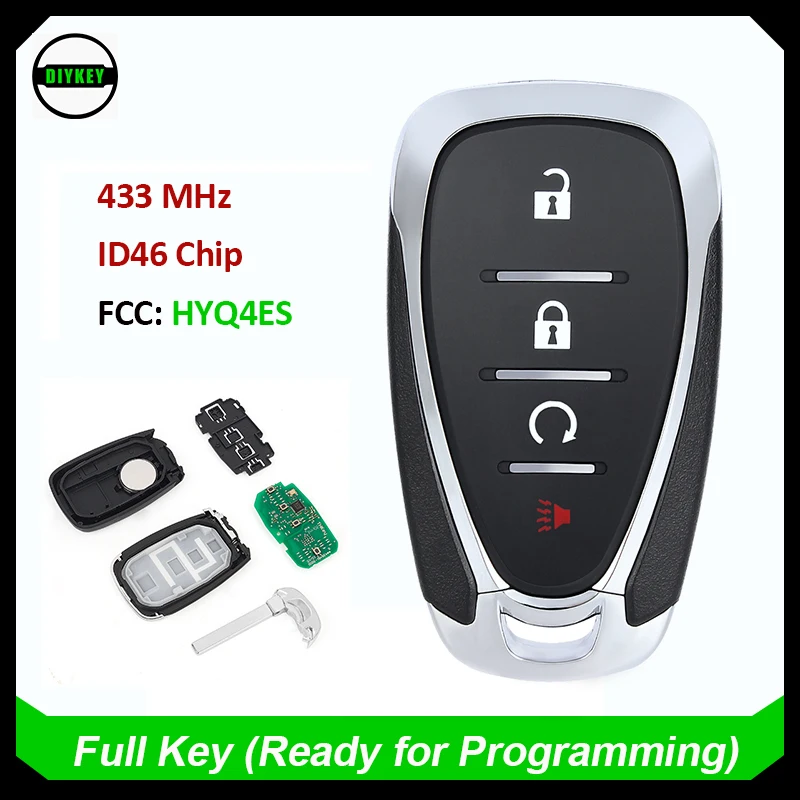 DIYKEY HYQ4ES per Chevrolet Trailblazer 2021 2022 2023 Trax 2024 Chiave A Distanza Intelligente Keyless Fob 433 MHz ID46 Chip 13535665 13530712