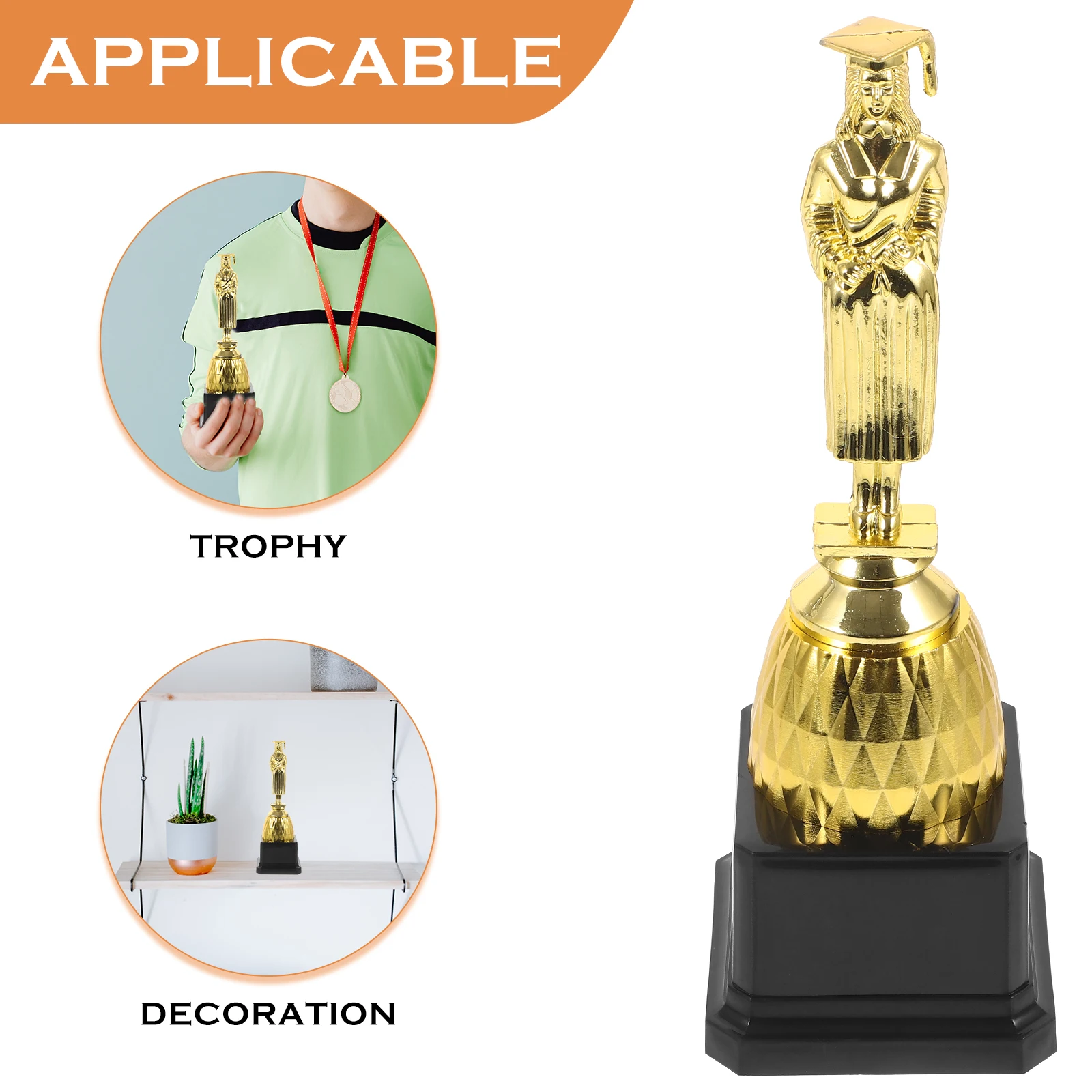 

Doctor Graduation Trophy Lightweight Plastic Award Small Exquisite Honor Recognition Decorative Trophy for Graduation Party