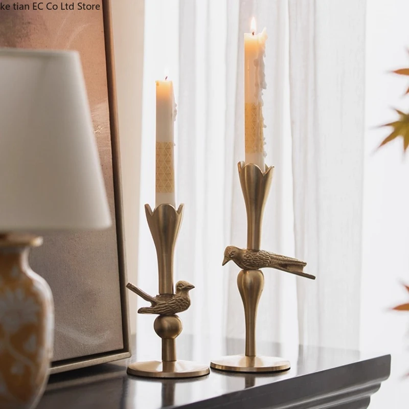 European Retro Candle Holder Decoration, Light Luxury Dining Table, Metal Candle Holder，candlelight Dinner, Wedding Decoration